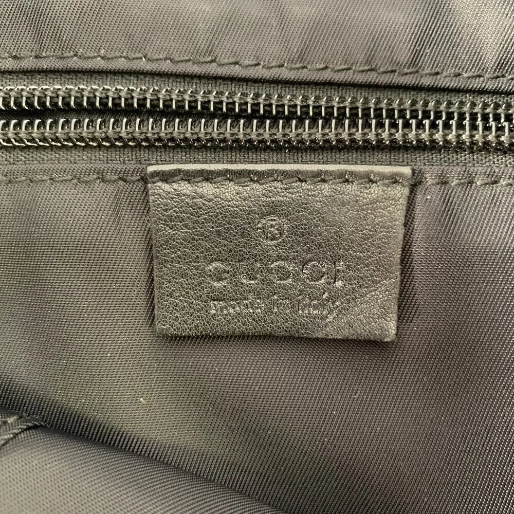 GUCCI Guccissima Black Embossed Nylon Leather Messenger Bag